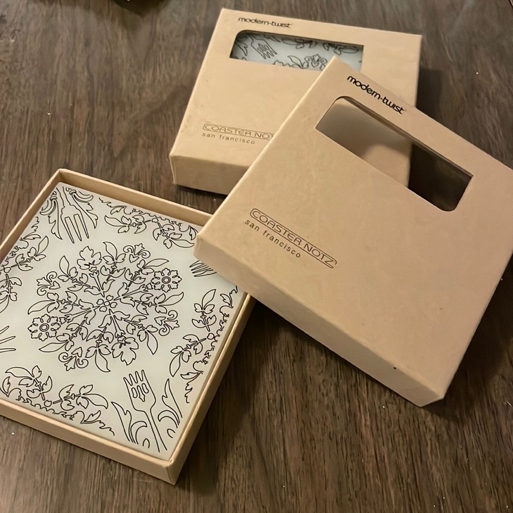 modern twist coaster notz fork in corners (2) boxes